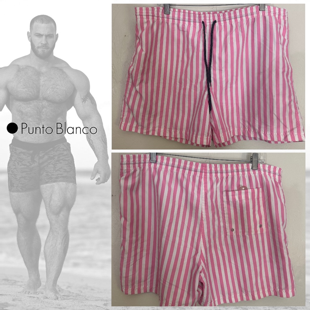 Punto Blanco Swim Trunks 38-44" waist 5" inseam Nylon blend non stretch fabric